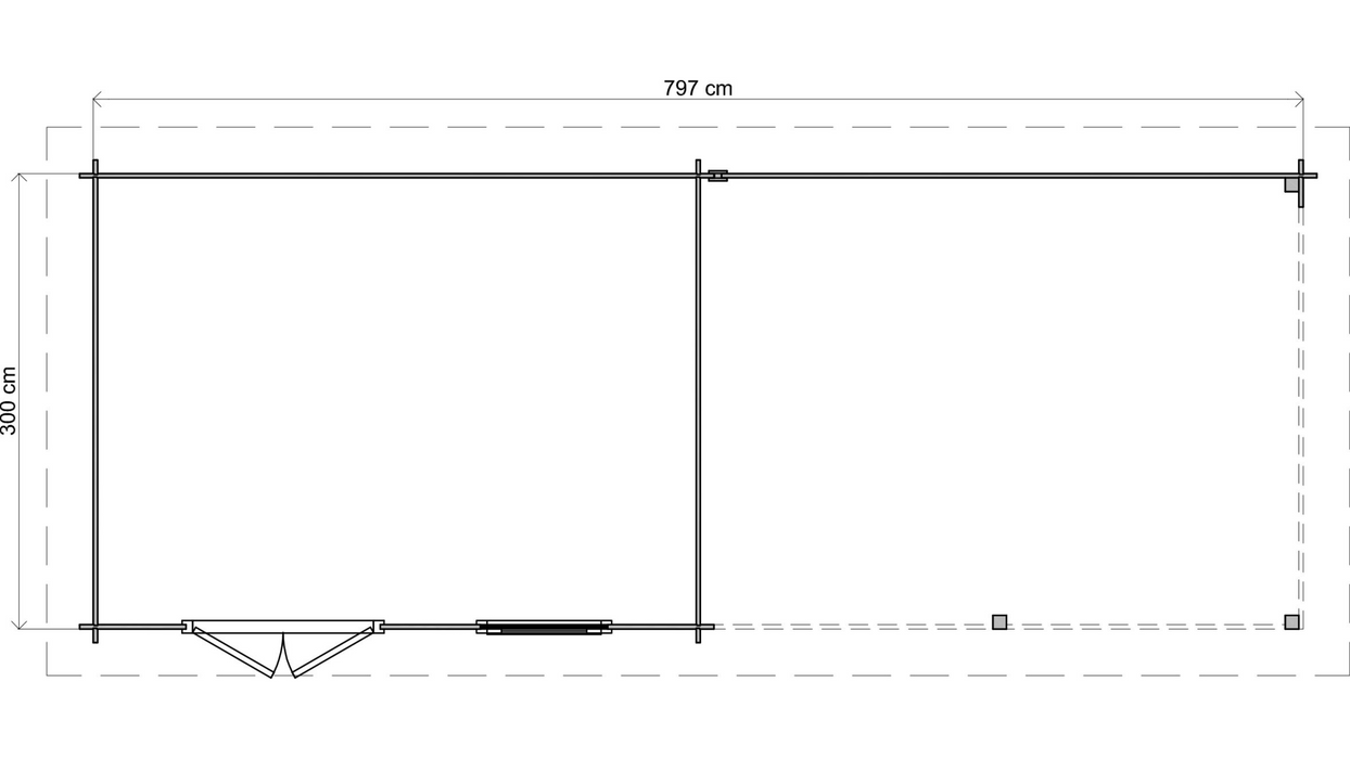 Lugarde Select - Surrey Flat Roof Log Cabin 400x300cm with 400cm Canopy