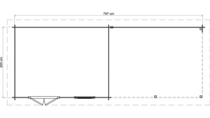 Lugarde Select - Surrey Flat Roof Log Cabin 400x300cm with 400cm Canopy