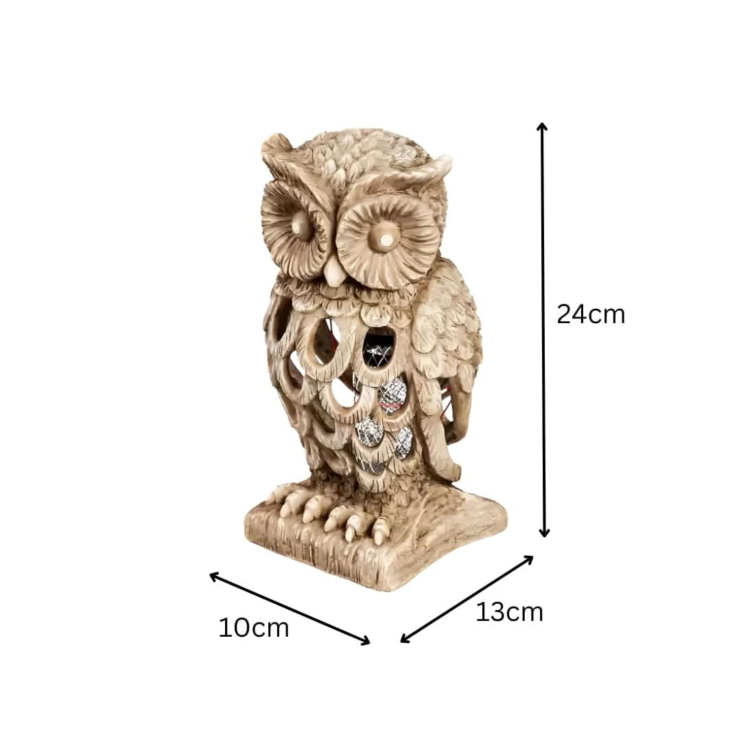 Battery-Powered Insect Zapping UV Light Owl Garden Ornament