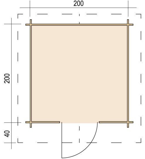 Zuluna Apex Roof Log Cabin - 28mm 2x2m