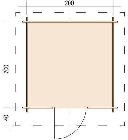 Zuluna Apex Roof Log Cabin - 28mm 2x2m