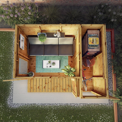 Premium Garden Room Summerhouse with Side Shed 10'x8'