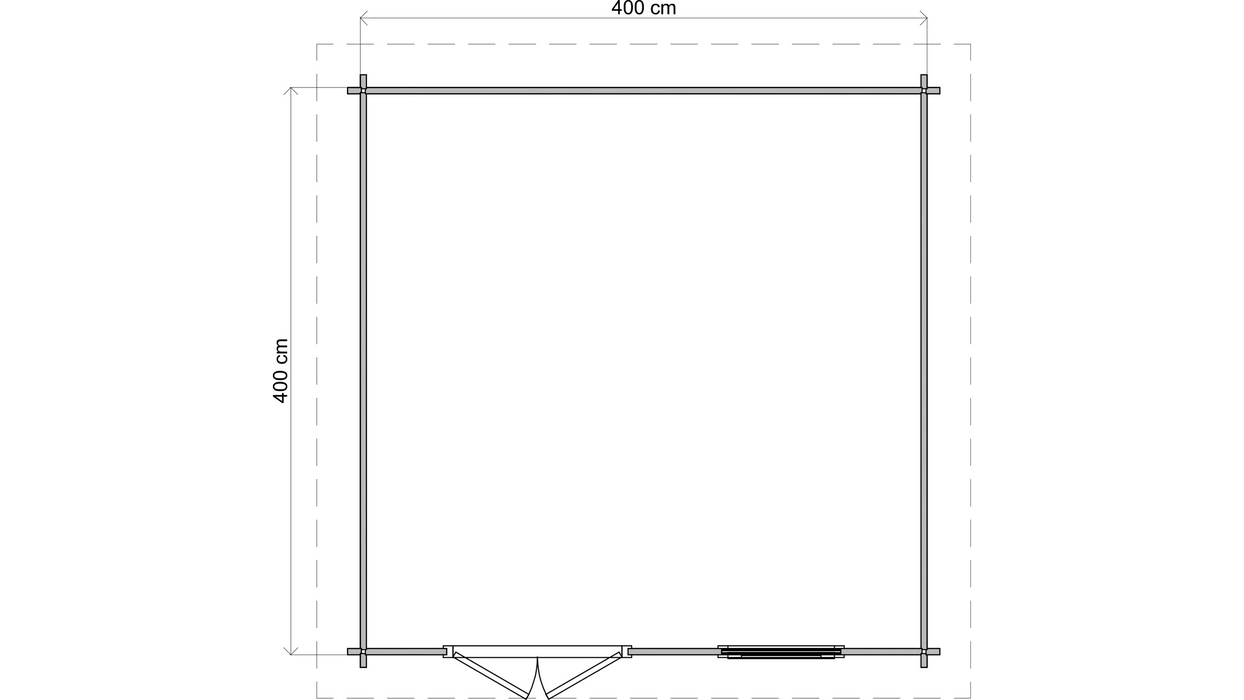 Lugarde Select - Kent Flat Roof Log Cabin 400x400cm