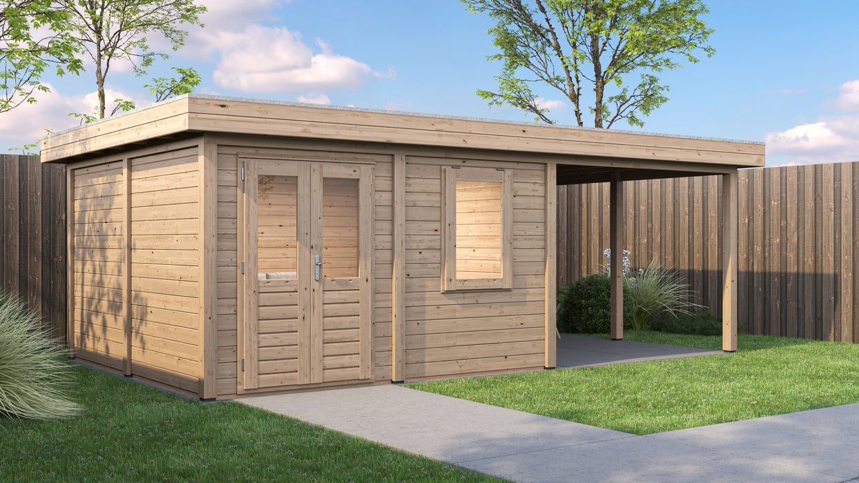 Lugarde Select - Norwich Modern log Cabin 388x388cm with 300cm Canopy ...