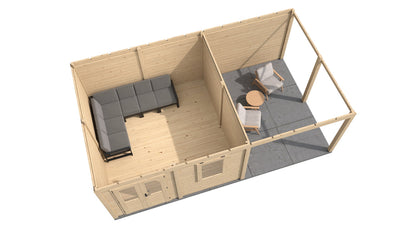 Lugarde Select - Norwich Modern log Cabin 388x388cm with 300cm Canopy