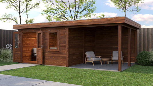 Lugarde Select - Norwich Modern log Cabin 388x388cm with 300cm Canopy