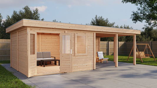 Lugarde Select - Leeds Modern log Cabin 388x388cm with 400cm Canopy