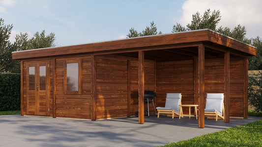 Lugarde Select - Leeds Modern log Cabin 388x388cm with 400cm Canopy