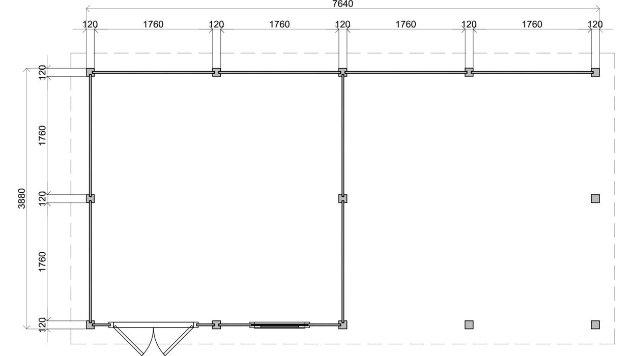 Lugarde Select - Leeds Modern log Cabin 388x388cm with 400cm Canopy