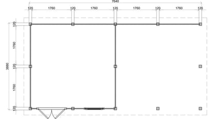 Lugarde Select - Leeds Modern log Cabin 388x388cm with 400cm Canopy