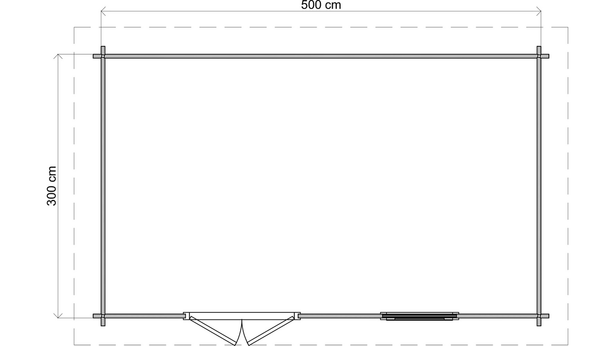 Lugarde Select - Exmoor Flat Roof Log Cabin 500x300cm