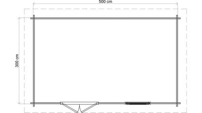 Lugarde Select - Exmoor Flat Roof Log Cabin 500x300cm