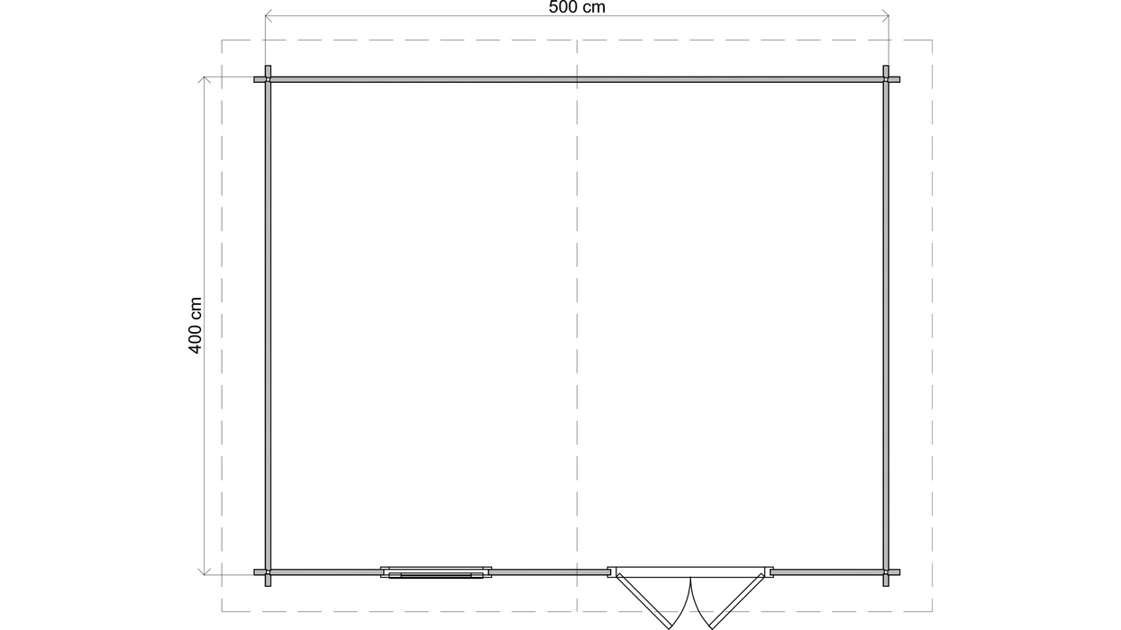 Lugarde Select - Tamar Apex Roof Log Cabin 500x400cm