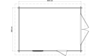 Lugarde Select - Anglesey Flat Roof Log Cabin 350x500cm