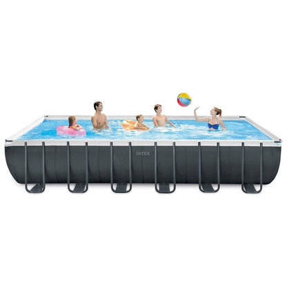 Intex 24ft x 12ft x 52" Ultra XTR Frame Rectangular Above Ground Swimming Pool with Sand Filter Pump and Accessories