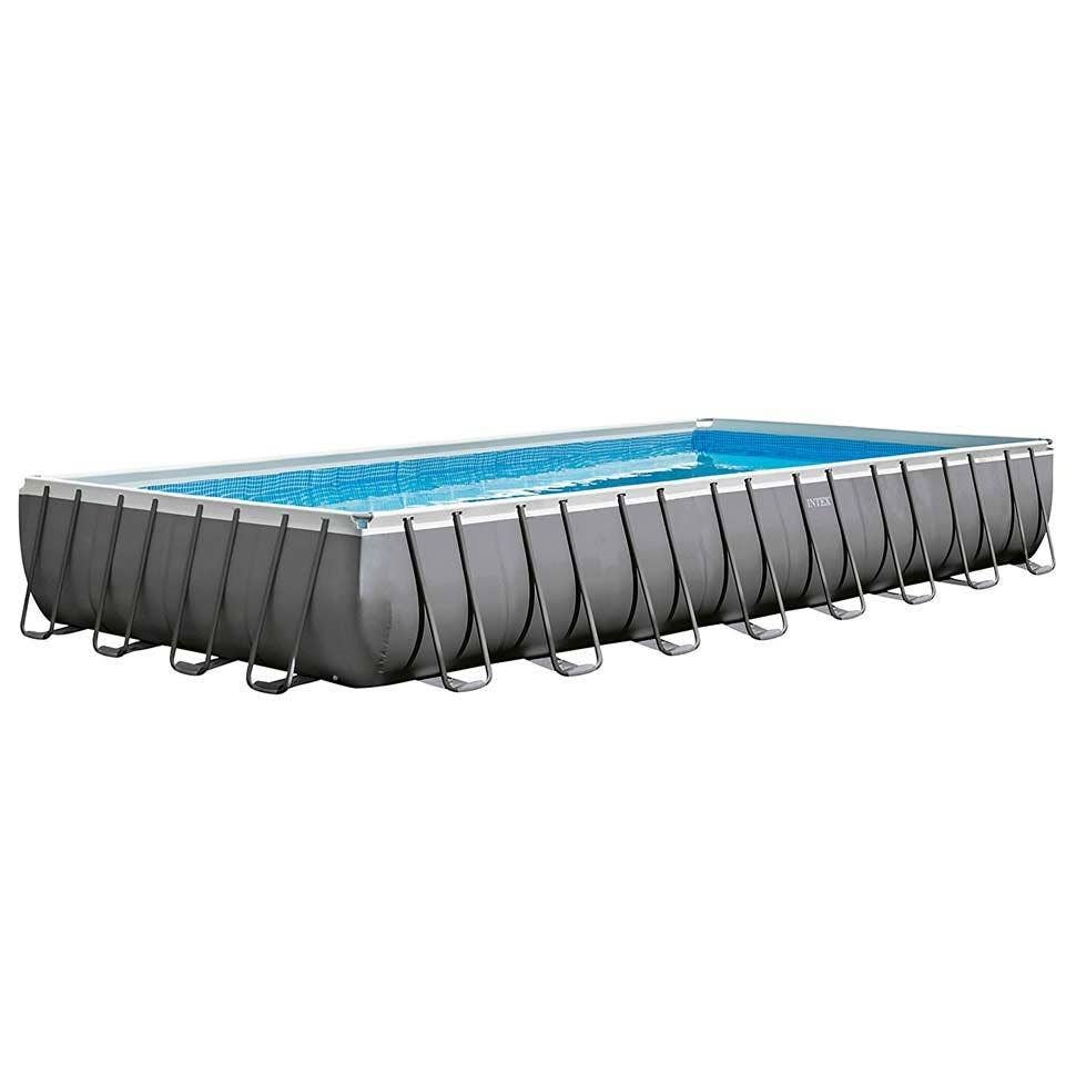 Intex 32ft x 16ft x 52" Ultra XTR Frame Rectangular Above Ground Swimming Pool with Sand Filter Pump and Accessories