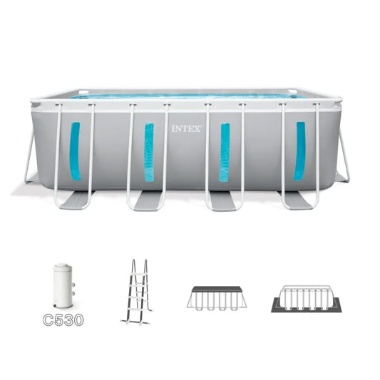 Intex 13ft 1.5" x 6ft 6.75" x 48" Prism Frame™ Pool + Filter Pump and Accessories