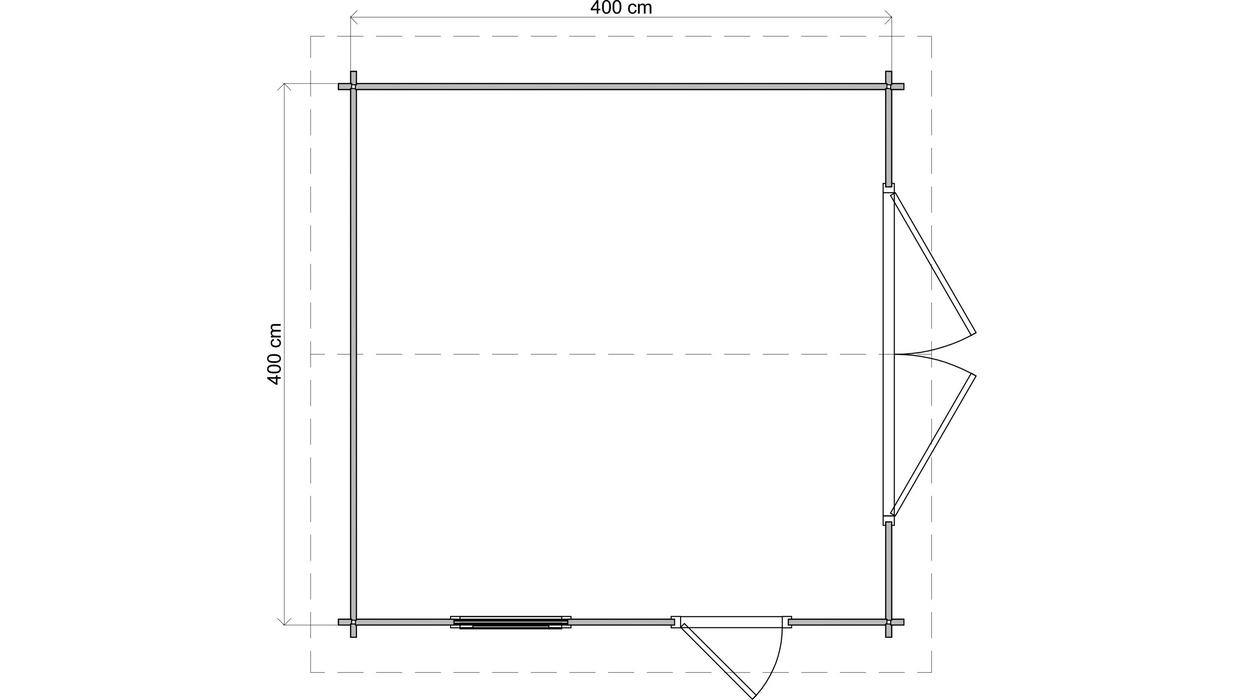 Lugarde Select - Lundy Apex Roof Log Cabin 400x400cm