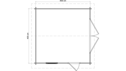 Lugarde Select - Lundy Apex Roof Log Cabin 400x400cm