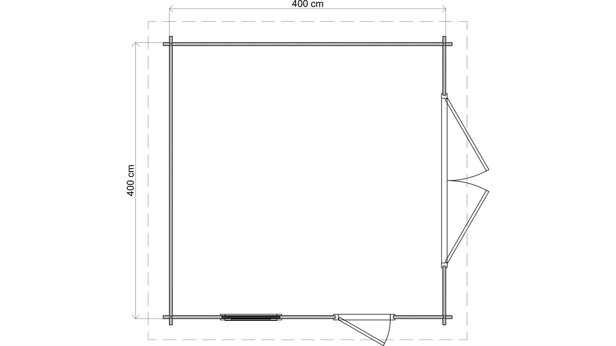 Lugarde Select - Shetland Flat Roof Log Cabin 400x400cm
