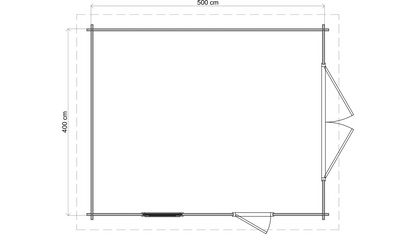 Lugarde Select - Stratford Flat Roof Log Cabin 400x500cm