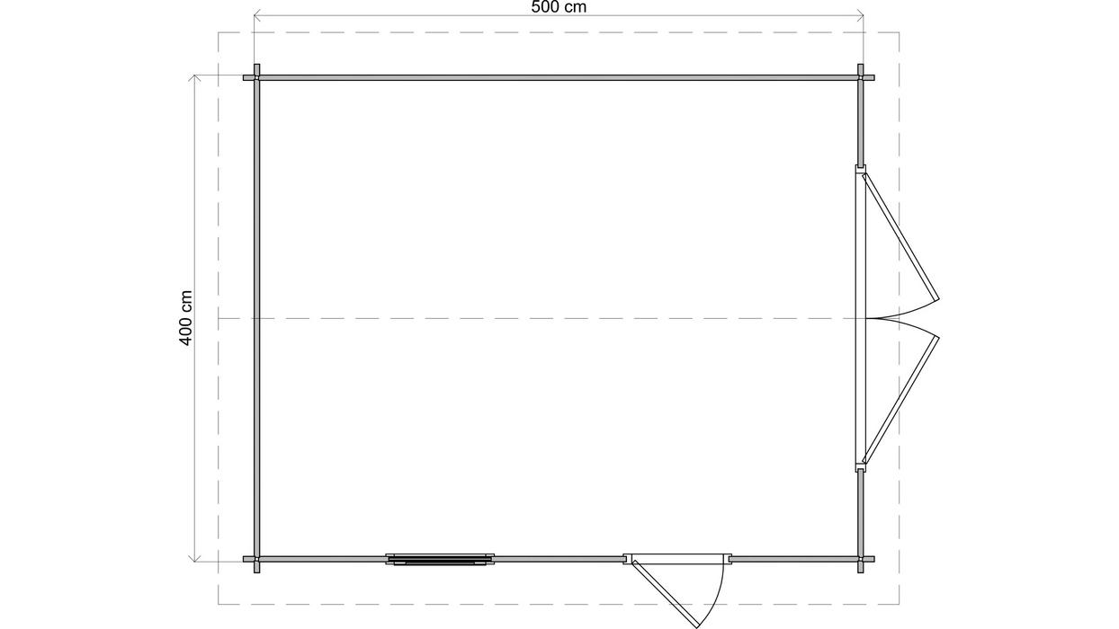 Lugarde Select - Derwent Apex Roof Log Cabin 400x500cm
