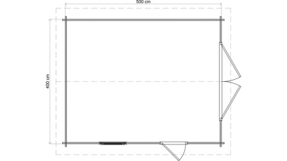 Lugarde Select - Derwent Apex Roof Log Cabin 400x500cm