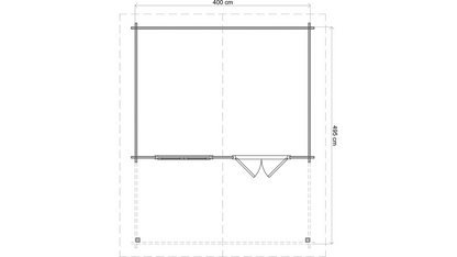 Lugarde Select - Wear Apex Roof Log Cabin 400x300cm with 200cm Front Canopy