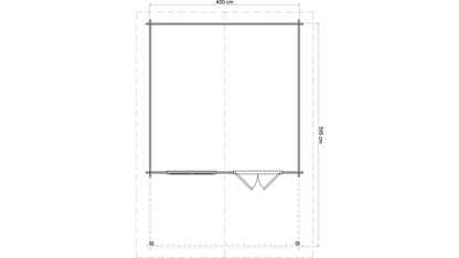 Lugarde Select - Exe Apex Roof Log Cabin 400x400cm with 200cm Front Canopy
