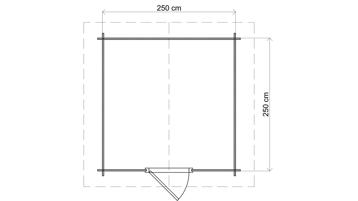 Lugarde Select - Canterbury Apex Roof Log Cabin 250x250cm