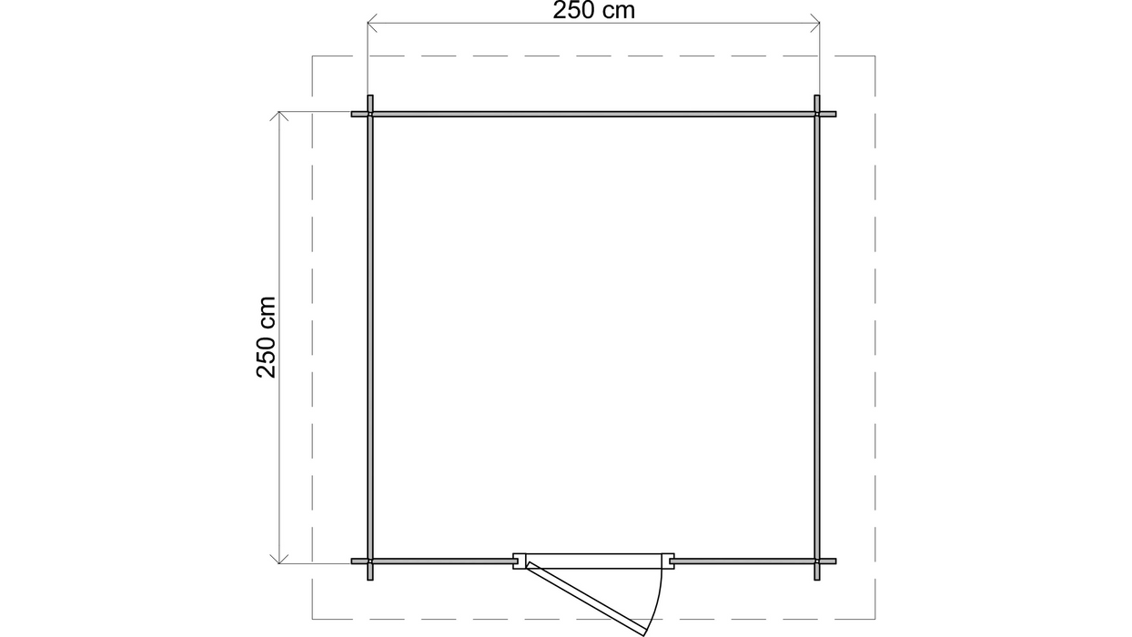 Lugarde Select - Highland Flat Roof Log Cabin 250x250cm