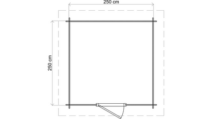 Lugarde Select - Highland Flat Roof Log Cabin 250x250cm