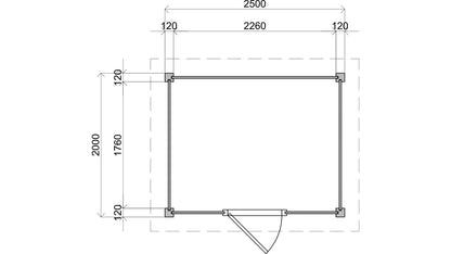 Lugarde Select - Sheffield Modern log Cabin 250x200cm
