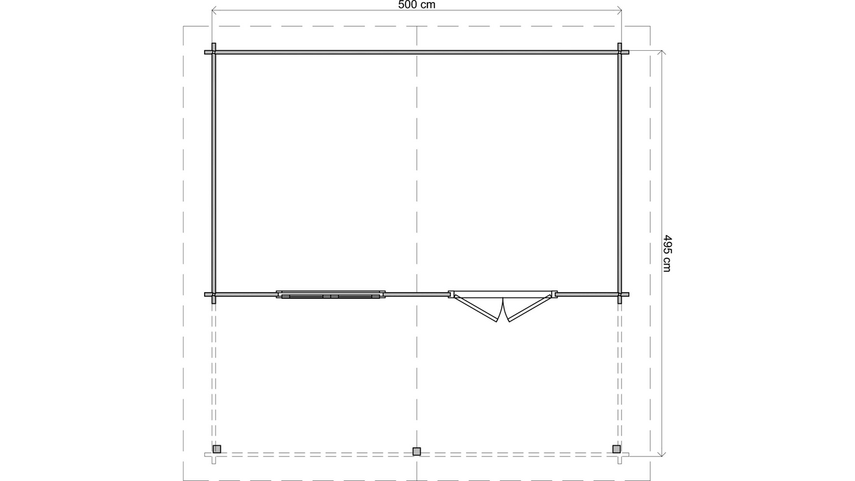 Lugarde Select - Medway Apex Roof Log Cabin 500x300cm with 200cm Front Canopy