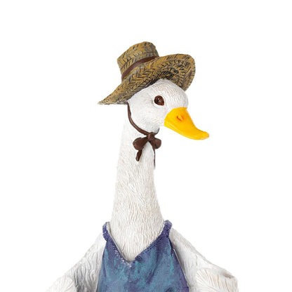 Solar-Powered Duck with Light-Up Lanterns Garden Ornament