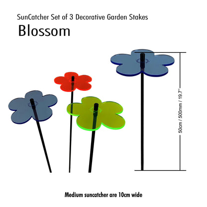 Garden Décor Ornaments Set of 3 'Blossoms'