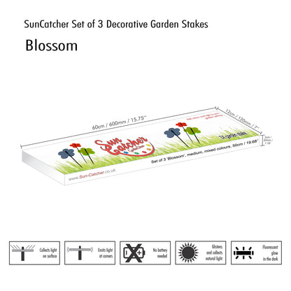 Garden Décor Ornaments Set of 3 'Blossoms'