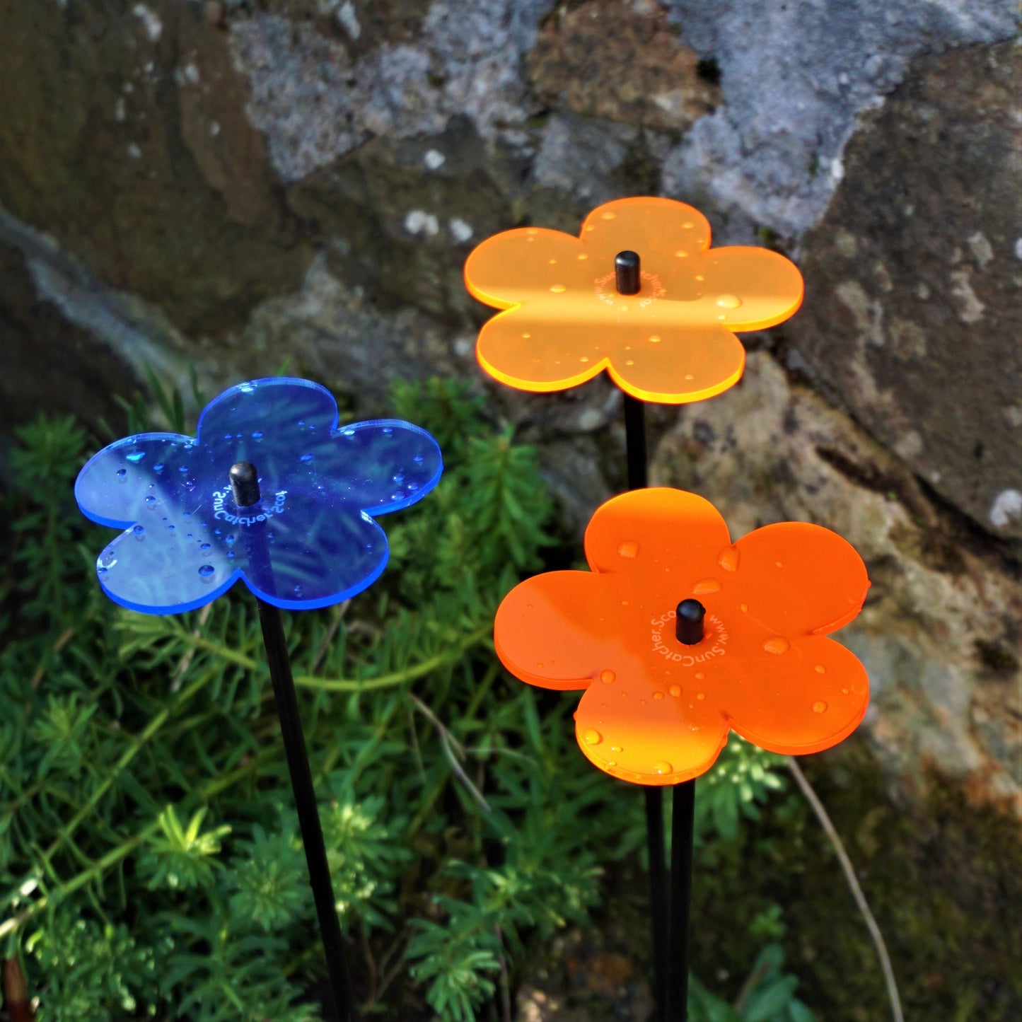 Garden Décor Ornaments Set of 3 'Blossoms'