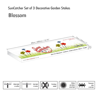 Garden Décor Ornaments Set of 3 'Blossoms'
