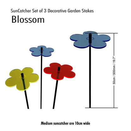Garden Décor Ornaments Set of 3 'Blossoms'