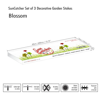 Garden Décor Ornaments Set of 3 'Blossoms'