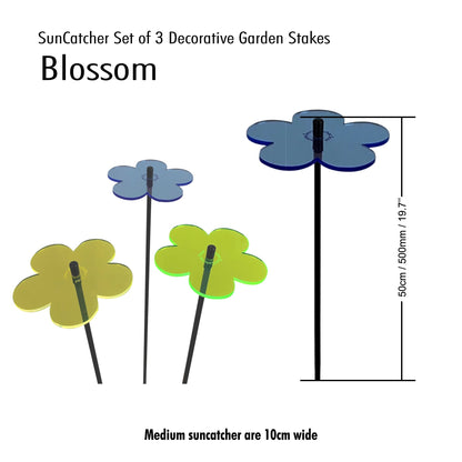 Garden Décor Ornaments Set of 3 'Blossoms'