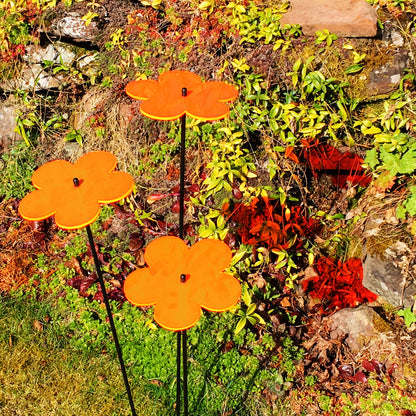 Large Garden Decor Ornaments Set of 3 'Blossoms'