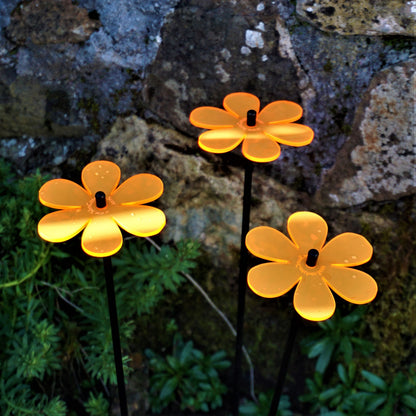 Garden Décor Ornaments Set of 3 'Daisies'