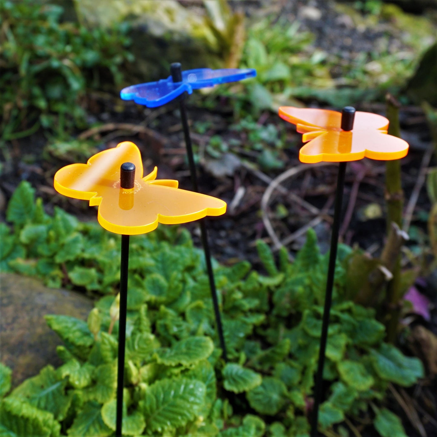 Small Garden Décor Ornaments Set of 3 'Gatekeeper Butterfly'