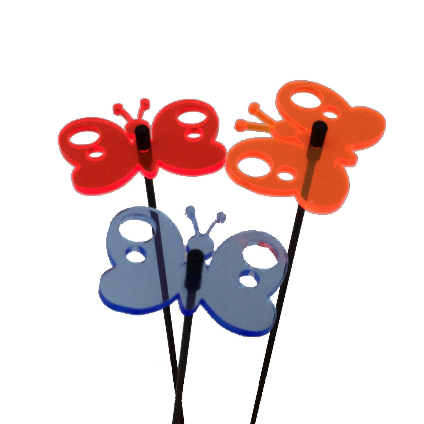 Small Garden Décor Ornaments Set of 3 'Peacock Butterfly'