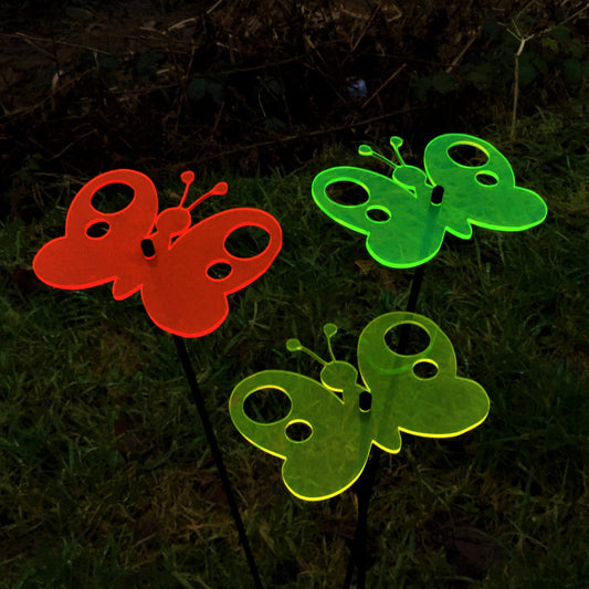 Large Garden Decor Ornaments Set of 3 'Peacock Butterflies'