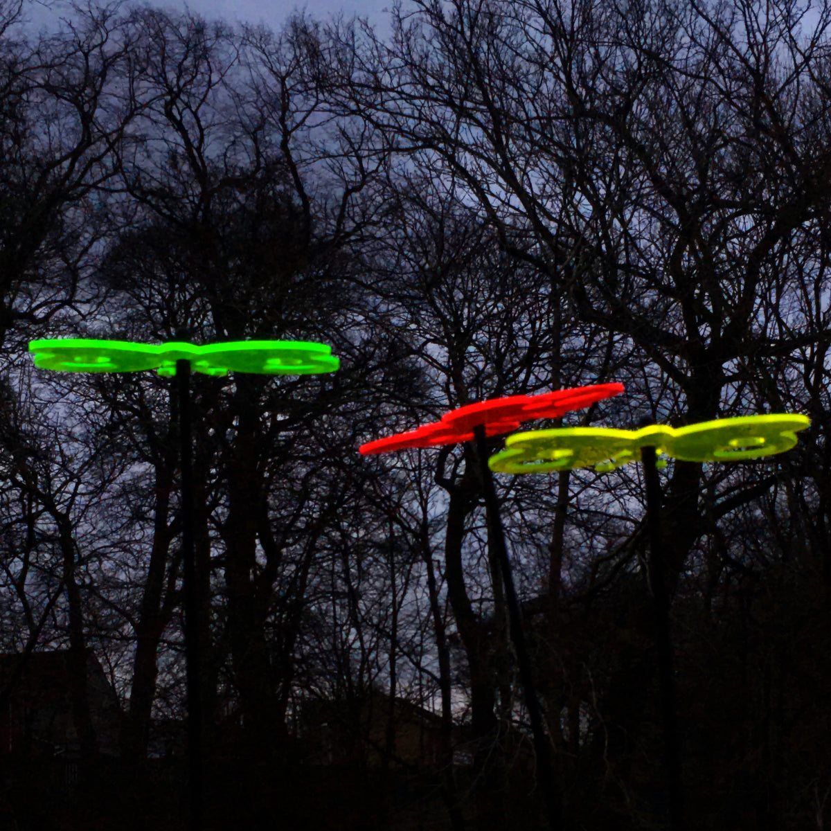 Large Garden Decor Ornaments Set of 3 'Peacock Butterflies'