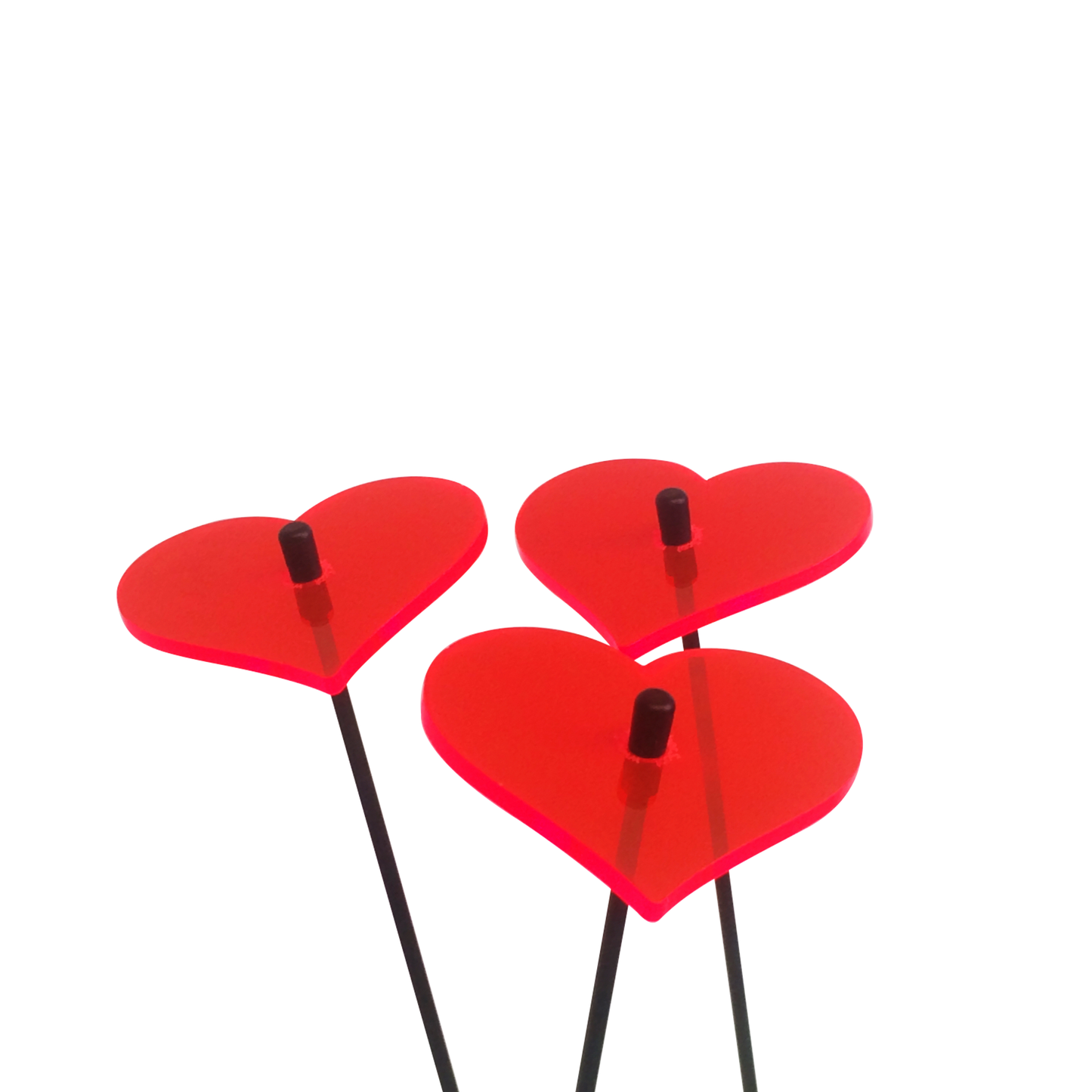 Small Garden Décor Ornaments Set of 3 'Heart'