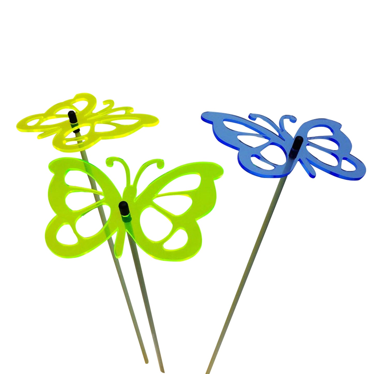 Large Garden Décor Ornaments Set of 3 'Comma Butterflies'